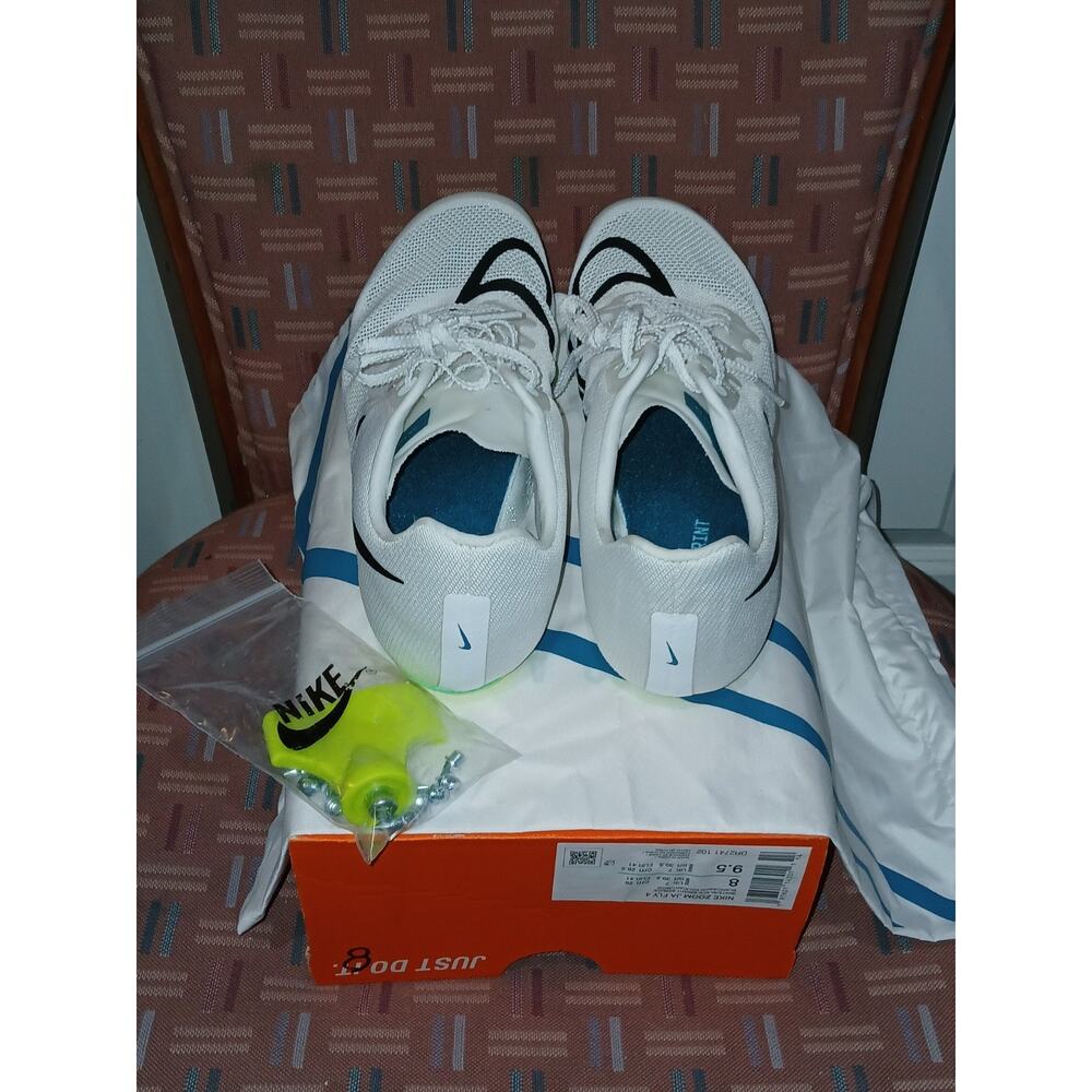 Mew Men's 8 Wonen's 9.5 Zoom Ja Fly 4 White Black Bright Spruce DR2741-102 - Picture 4 of 8